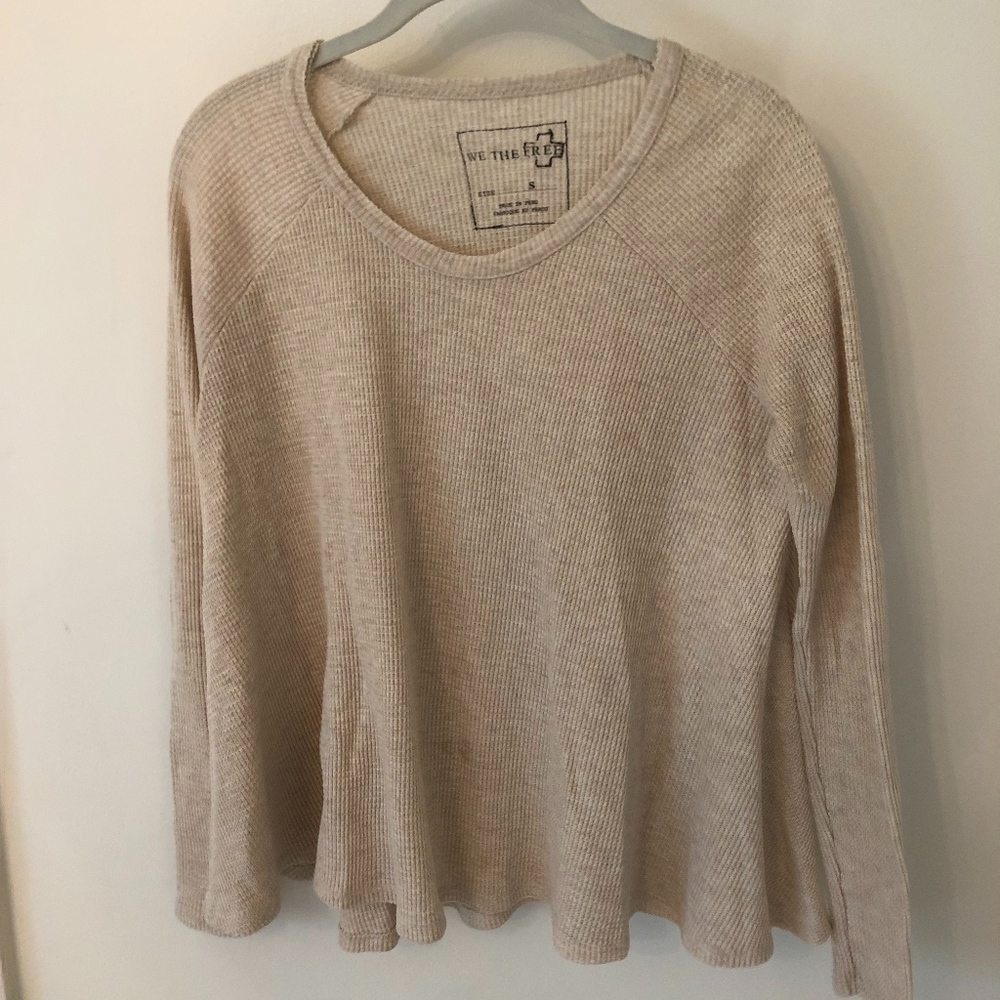 Free People Small Waffle Long Sleeve Small